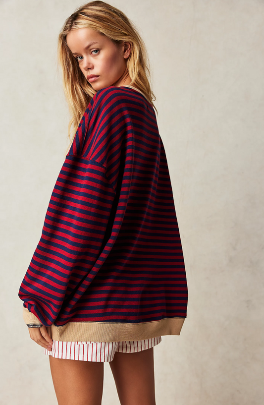 Zoe oversized sweater | stribet, hyggelig sweater