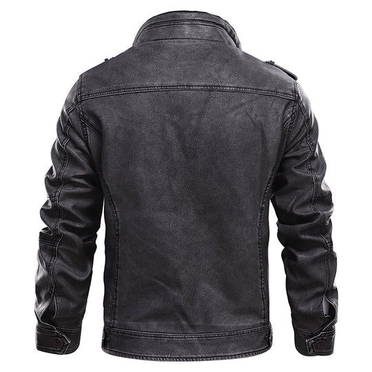 Rückseite Lederjacke für Herren Schwarz