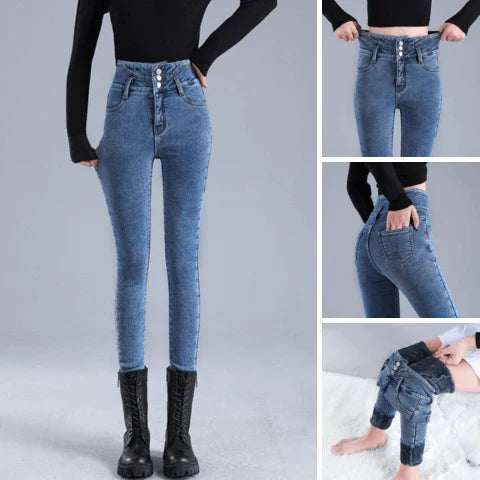 Jasmine - skinny jeans lavet af fleece