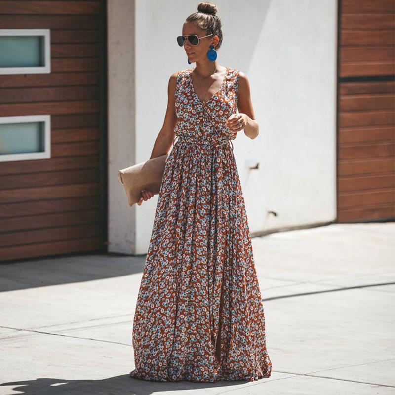 Elegant sommer maxi kjole | selleri