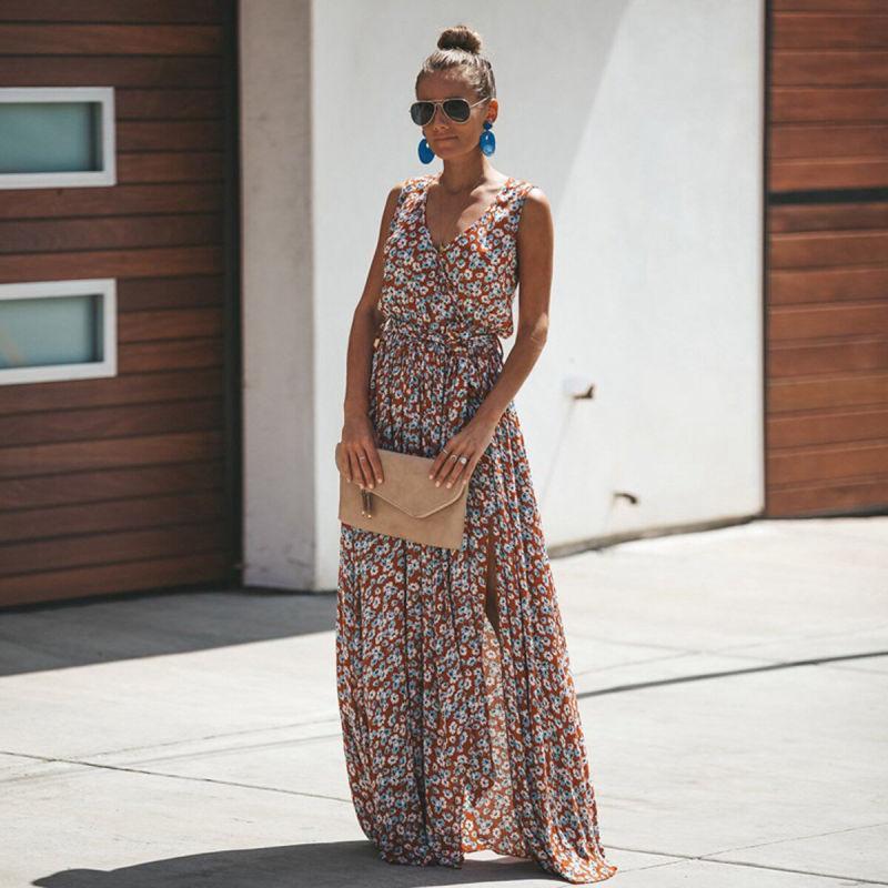 Elegant sommer maxi kjole | selleri