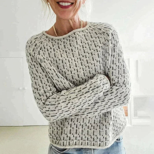 Olyvia - elegant grå sweater med bådudskæring