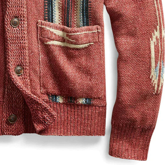 Edoardo - herre jacquard cardigan i vintage stil