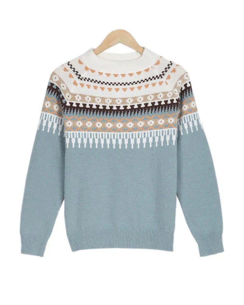 Hanan - printet sweater med lange ærmer