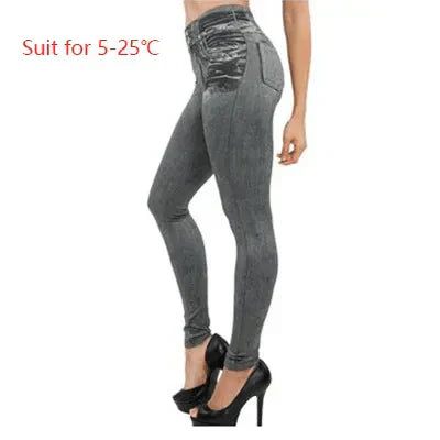 Bernadine - leggings lavet af imiteret denim