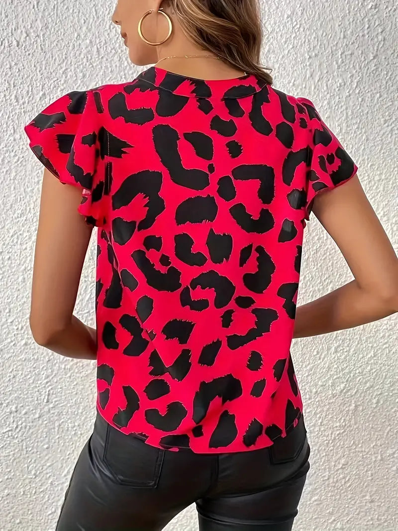 Laylia | Afslappet bluse med leopardprint